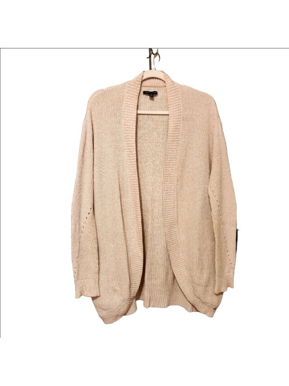 American Eagle Outfitters Long Open Cream Knit Sweater Cardigan Small